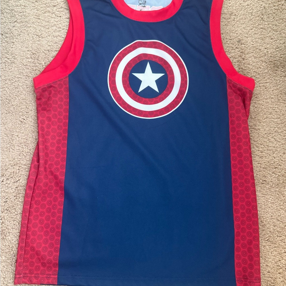 Marvel Captain America Blue and Red Tank Top